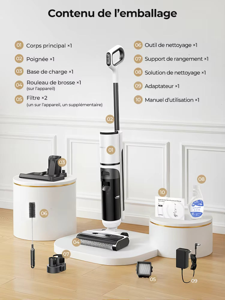 M5 Aspirateur Laveur Sans Fil Eau et Poussière