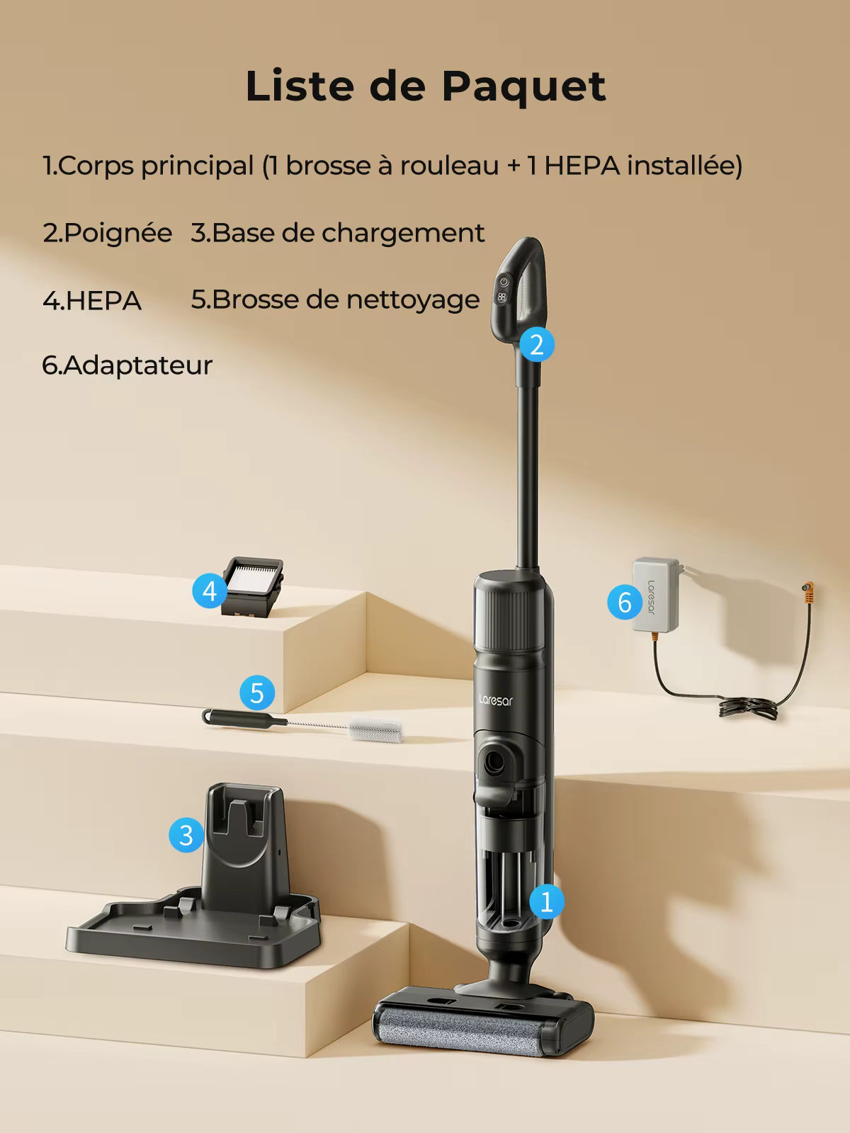 M5 Aspirateur Laveur Sans Fil Eau et Poussière